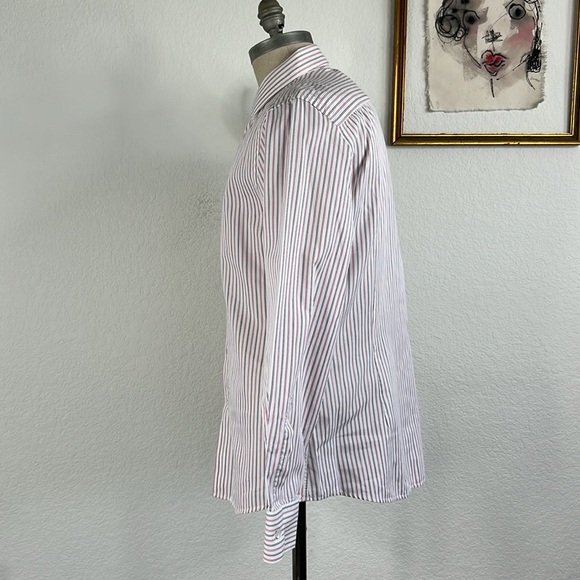 Versace Collection Striped Button Down Embroidered Logo Men's Shirt - Picture 6 of 11